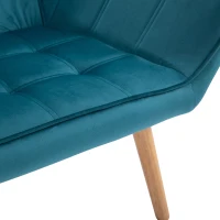 HOMCOM enkele fauteuil vleugelfauteuil relaxfauteuil fauteuil met fluwelen opstaande poten fluweelzacht polyester scandinavisch groen 68,5 x 61 x 72,5 cm(m-7)