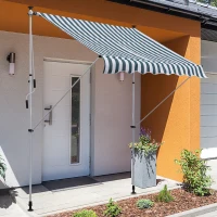 Outsunny Luifel vouwarm knikarmluifel zonwering handslinger balkon Alu 2 x 1,5 m Groen(m-2)