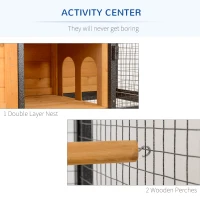 PawHut Wood & Steel Bird Cage, with Standing Pole, Nest and Slide-Out Tray - Natural Finish(m-6)