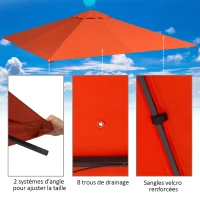 Outsunny partytentdak, vervangend dak voor partytent, partytentafdekking, polyester bescherming tegen de zon, oranje, 3 x 3 m(m-5)