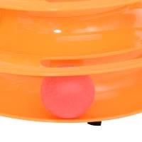 PawHut wieża do zabawy dla kotów, zabawka, zabawka z torem i kulką, bączek z 3 piłkami, 3 poziomy(m-5)