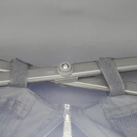 Outsunny Pavillon Faltpavillon mit LED Solar Lichterkette USB-Ladeanschluss Pop-Up-Pavillon 3,3 x 3,3 m Gartenpavillon inkl. Tasche atmungsaktivem Dach Oxford Mesh Grau(m-9)