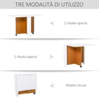 HOMCOM Tavolo da Pranzo Allungabile, Design Moderno, Tavolo Pieghevole Salvaspazio con Ruote 120 × 80 × 73cm(m-4)