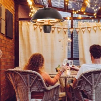 Outsunny GRZEJNIK PROMIENNIKOWY 600 W Φ 25,5 X W 21,2 CM czarny(m-8)