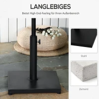 Outsunny® STOJAK PODSTAWA PARASOLA PRZECIWSŁONECZNEGO OGRODOWEGO 11kg Ø35/Ø38/Ø48 mm czarny 40 x 40 x 43 cm(m-5)