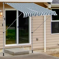 Outsunny Luifel vouwarm knikarmluifel zonwering handslinger balkon Alu 2 x 1,5 m Groen(m-10)