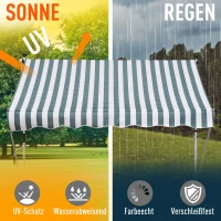 Outsunny Luifel vouwarm knikarmluifel zonwering handslinger balkon Alu 2 x 1,5 m Groen(m-4)
