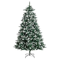 HOMCOM Árvore de natal de 210 cm 2012ramos com Suporte Metálico Árvore de Natal de ponta branca artificial Realista para interiores Φ130x210 cm(m-11)