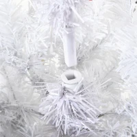 HOMCOM Árvore de Natal Artificial 150cm com 680 Ramos de PVC 48 Decorações Incluidas Decoração de Natal Φ85x150cm Branco(m-9)