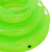 PawHut Spielturm Katzenspielzeug mit 3 Bällen tierfreundlicher Kunststoff grün 25 x 16 x 13cm(m-8)