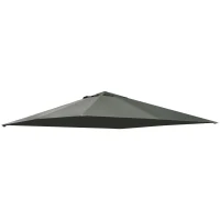 Outsunny Dach pawilonu, Dach zapasowy do pawilonu, Pokrycie pawilonu, poliestrowa ochrona przed słońcem, ciemnozielony, 3 x 3 m(m-11)