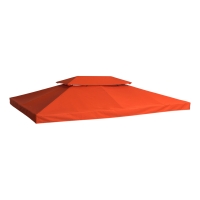 Outsunny Vervangend dak voor metalen tuinpaviljoen paviljoen partytent tuintent 3x4m, Oranjerood