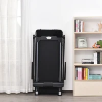 HOMCOM Tapis Roulant Elettrico Pieghevole Salvaspazio con 2 Ruote, 12 Programmi e Chiave di Sicurezza, per Casa e Ufficio, Max 12km/h(m-10)