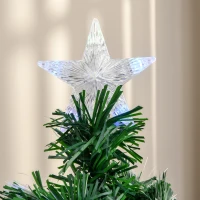 HOMCOM Árvore de Natal 120 cm Árvore de Natal Artificial com 130 Ramos 16 Luzes LED e Fibra Óptica Ø60x120 cm Verde(m-9)