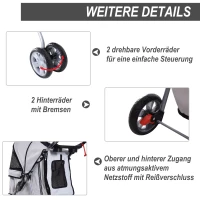 Wózek spacerowy dla psa kota szary PawHut(m-6)