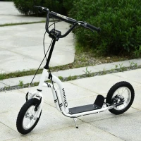 HOMCOM step kinderscooter scooter stadsscooter luchtbanden verstelbaar wit(m-2)