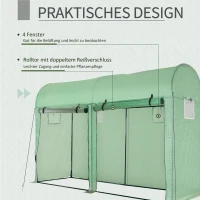 Outsunny Foliekas kas koude kas 4 ramen en 2 deuren groen staal PE(m-6)