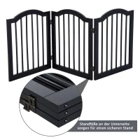 PawHut® Absperrgitter Hundegitter 154,5cm faltbar Schwarz(m-5)