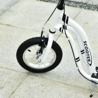 HOMCOM step kinderscooter scooter stadsscooter luchtbanden verstelbaar wit(m-8)