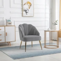 Krzesło jadalniane Krzesło do salonu Krzesło biurowe Krzesło tapicerowane Krzesło Retro Poliester Stal HOMCOM®(m-10)