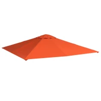Outsunny partytentdak, vervangend dak voor partytent, partytentafdekking, polyester bescherming tegen de zon, oranje, 3 x 3 m(m-1)