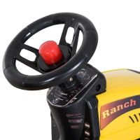 HOMCOM Trapauto met aanhanger tractor traptractor vanaf 3 Jaar speelgoed kinderen geel(m-8)