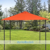 Outsunny partytentdak, vervangend dak voor partytent, partytentafdekking, polyester bescherming tegen de zon, oranje, 3 x 3 m(m-2)
