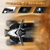 AIYAPLAY Elektrisch Quad voor Kinderen, 2,8 km/u, met LED-Koplamp, Geschikt voor 1,5-3 jaar, Zwart, 65,5 x 38,5 x 43,5 cm(m-5)