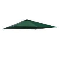 Outsunny partytentdak, vervangend dak voor partytent, partytentafdekking, polyester bescherming tegen de zon, groen 3 x 3 m(m-1)