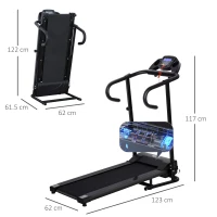 HOMCOM Tapis Roulant Elettrico Pieghevole Salvaspazio, Tapis Roulant Professionale con Schermo LCD, per Casa e Ufficio, 560W Velocità Max 10km(m-3)