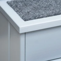 PawHut® SCHODY DLA ZWIERZĄT DOMOWYCH SCHODKI DLA PSA PODEST Z DYWANIKIEM SCHOWEK WEWNĘTRZNY drewno sosnowe szary 40,5 X 44,5 X 38 cm(m-7)