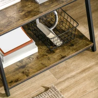 HOMCOM Leiterregal im Industriedesign 4 Regale 63,5 cm x 44 cm x 121 cm Holzwerkstoff Stahl Braun + Schwarz(m-8)