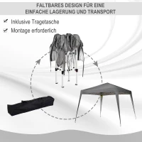 Outsunny namiot ogrodowy pawilon namiot składany namiot imprezowy z torbą 3x3m stal kolor szary(m-5)