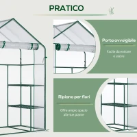 Outsunny Serra da Giardino in PE Impermeabile e Anti UV con Accessori Montaggio, 142x73x195 cm, Verde(m-6)