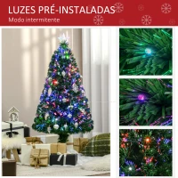 HOMCOM Árvore de Natal Artificial 90cm Árvore de Natal com 12 Luzes LED 3 Cores e 90 Ramos PVC Decoração de Natal Verde(m-6)