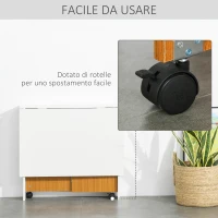 HOMCOM Tavolo da Pranzo Allungabile, Design Moderno, Tavolo Pieghevole Salvaspazio con Ruote 120 × 80 × 73cm(m-6)