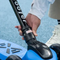 HOMCOM Trottinette enfant pliable - 3 roues lumineuses LED - hauteur guidon réglable - frein à friction arrière - métal PP pour enfants de 3 à 8 ans bleu(m-9)