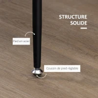 HOMCOM Lot de 2 chaises de salle à manger en tissu et piètement métal - grand confort - assise enveloppante - gris(m-6)