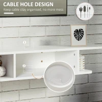 HOMCOM Floating TV Unit Stand for TVs up to 40", Wall Mounted Media Console with Storage Shelf, Entertainment Center, White(m-4)