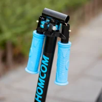 HOMCOM Trottinette Pliable Adulte Enfant à partir de 14 Ans béquille Frein à Friction arrière Hauteur Guidon réglable 3 niv. Roues à 20 cm alu. métal Noir Bleu(m-8)