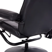 HOMCOM Fauteuil de Massage et Relaxation électrique pivotant inclinable avec Repose-Pied revêtement synthétique Noir(m-7)