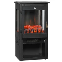 HOMCOM Cheminée électrique foyer électrique poêle 1000 W ou 2000W simulation flammes LED luminosité réglable avec thermostat(m-1)