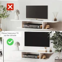 HOMCOM Floating TV Unit Stand for TVs up to 40", Wall Mounted Media Console with Storage Shelf, Entertainment Center, White(m-5)