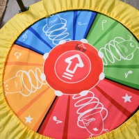 HOMCOM Trampolino Elastico Pieghevole con Manubrio e Tappeto da Ballo, per Fitness e Gioco, Փ102x89-114cm(m-8)