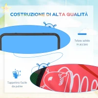 HOMCOM Trampolino Elastico Pieghevole con Manubrio e Tappeto da Ballo, per Fitness e Gioco, Փ102x89-114cm(m-7)