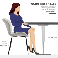 HOMCOM Lot de 2 chaises de salle à manger en tissu et piètement métal - grand confort - assise enveloppante - gris(m-7)