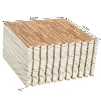 HOMCOM covor puzzle, efect de lemn, din EVA, 61.5x61.5cm(m-3)