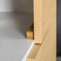 HOMCOM Estantería con 5 Estantes con Puertas Asimétricas Librería para Salón Dormitorio 63x22x166 cm Blanco y Natural(m-9)