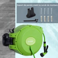 DURHAND Tambur Portabil montat pe Perete cu Derulare Automata cu Duza 20 Metri(m-6)