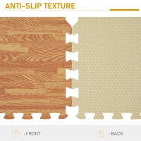 HOMCOM covor puzzle, efect de lemn, din EVA, 61.5x61.5cm(m-8)